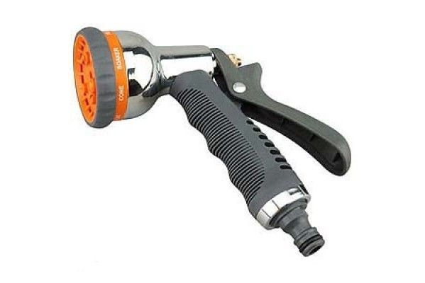 Разбрызгиватель пистолет 8 струй металл мягкая ручка Belamos 