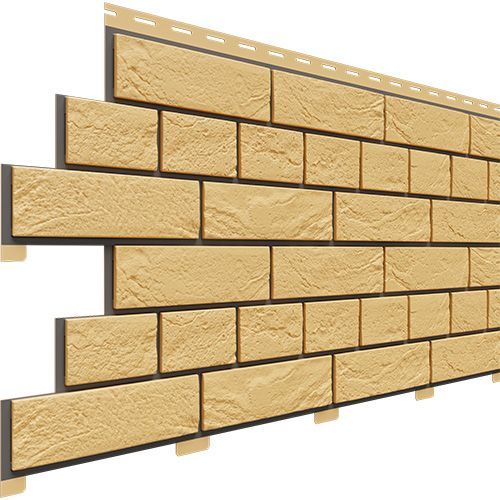 Сайдинг  "Кирпич серия Славянка прокрашененный" 1840х215мм 1шт-0,4м2 / 1уп-15шт