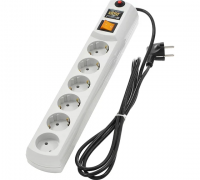Фильтр сетевой 5,0м 5с/з+1б/з розеток 10А H6 Most