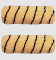 Ролик эмаль алкид 100х15х11х6мм полиакрил желтый, черная полоса 2 шт Тигр Decor(40)*