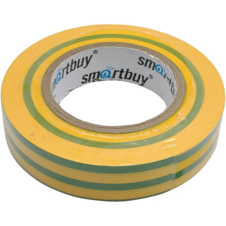 Изолента ПВХ 15ммх20м желто-зеленая Smartbuy