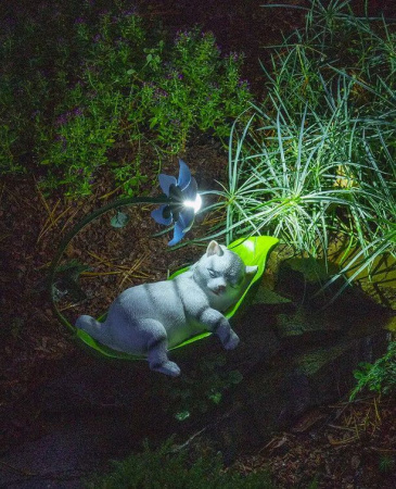 Фигура садовая 19см Котенок на солнышке с LED подсв. солн.батарея 517 Чудесный Сад