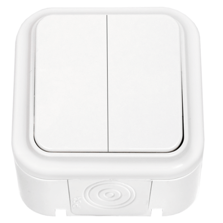 Выключатель о/у 2-кл белый Пралеска IP54 Bylectrica