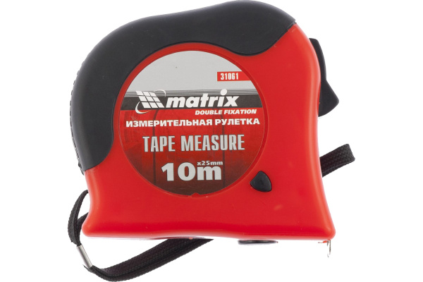 Рулетка  10мх25мм 2к-корпус, двойная плавн.фиксация Matrix
