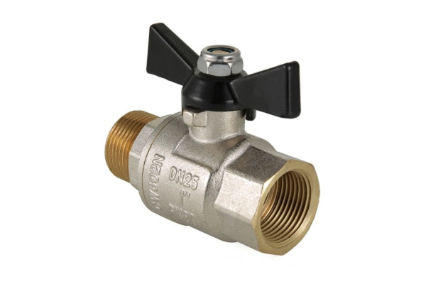 Кран шаровый латунь 15мм м/п бабочка