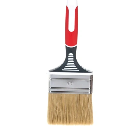 Кисть плоская 80х17мм прорезиненная ручка смешанный ворс красная Color Expert