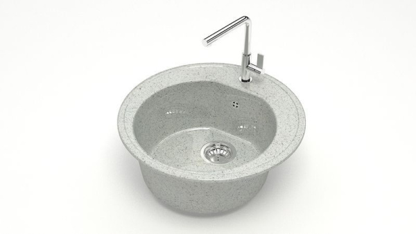 Мойка иск мрамор врезная Черая 510х510х191 светло-серый