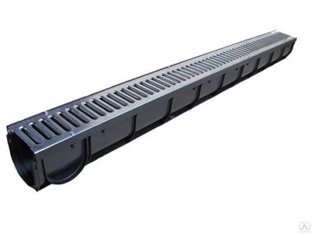 Лоток пластиковый 134х80х1000мм с оцинк. решеткой